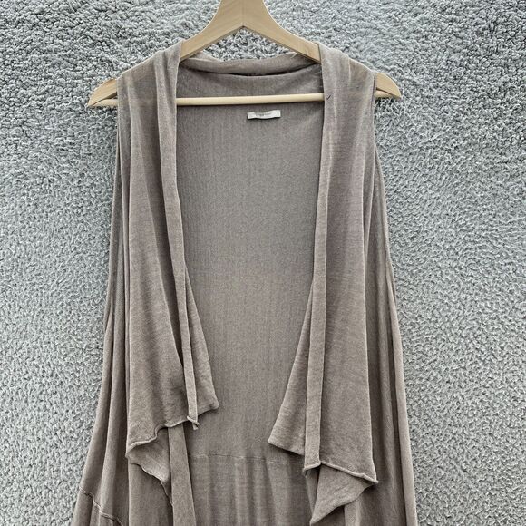 Crea Concept Sweater Womens S Tan Lightweight Linen Lagenlook Boho Open Cardigan - Picture 2 of 12